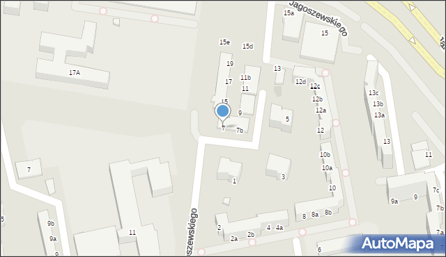 Koszalin, Jagoszewskiego Mieczysława, 7, mapa Koszalina