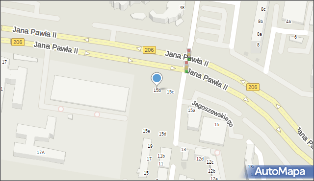 Koszalin, Jana Pawła II, 15b, mapa Koszalina