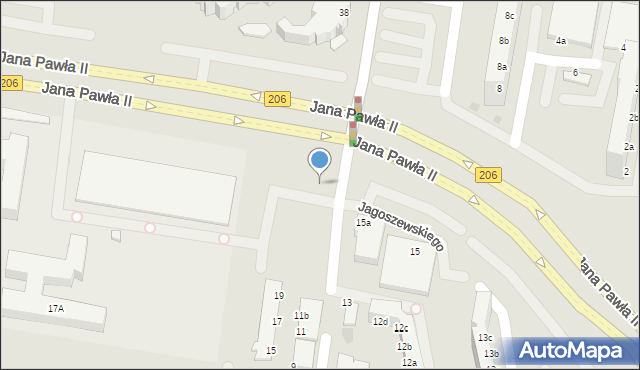 Koszalin, Jana Pawła II, 15c, mapa Koszalina