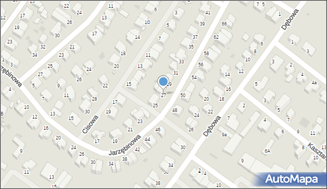 Koszalin, Jarzębinowa, 27, mapa Koszalina