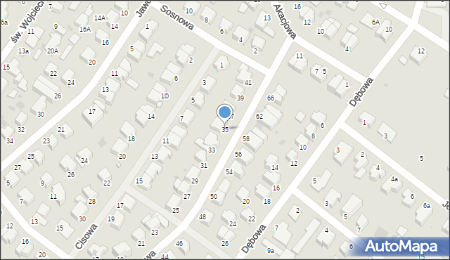 Koszalin, Jarzębinowa, 35, mapa Koszalina