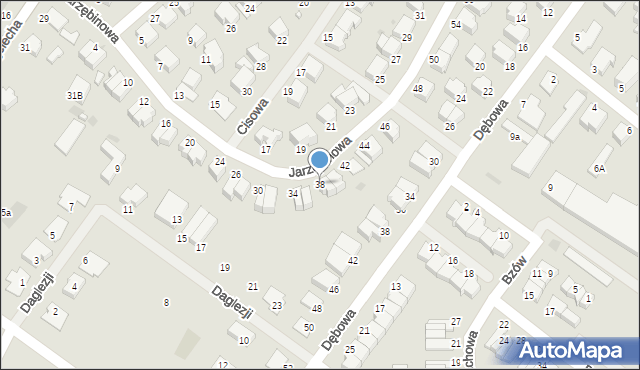 Koszalin, Jarzębinowa, 38, mapa Koszalina