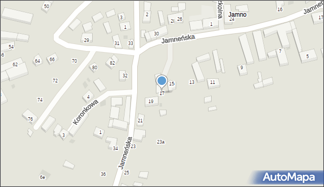 Koszalin, Jamneńska, 17, mapa Koszalina