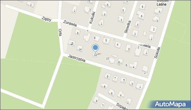 Koteże, Jastrzębia, 12, mapa Koteże