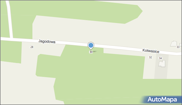 Kotwasice, Jagodowa, 30, mapa Kotwasice