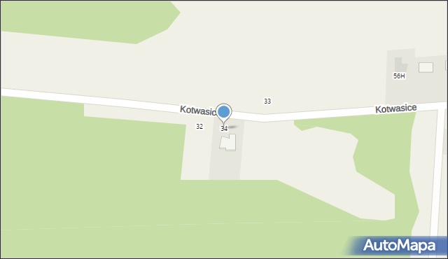 Kotwasice, Jagodowa, 34, mapa Kotwasice