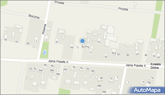 Kowala-Stępocina, Jana Pawła II, 73, mapa Kowala-Stępocina