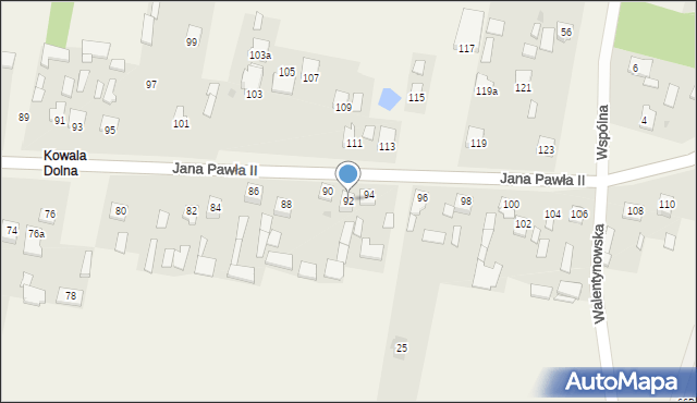 Kowala-Stępocina, Jana Pawła II, 92, mapa Kowala-Stępocina