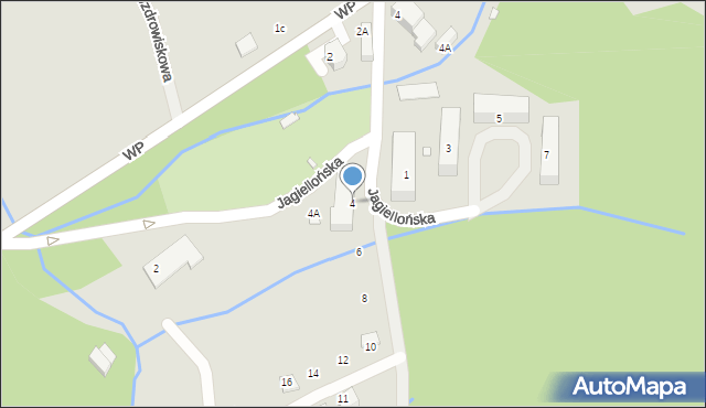 Kowary, Jagiellońska, 4, mapa Kowary