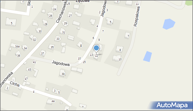 Kownaty Żędowe, Jagodowa, 12, mapa Kownaty Żędowe