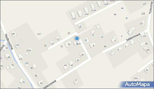 Kozy, Jabłoniowa, 36, mapa Kozy
