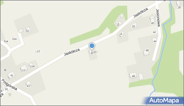 Kozy, Jaskółcza, 12, mapa Kozy