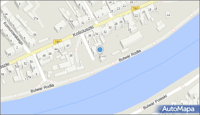 Kraków, Jaskółcza, 6, mapa Krakowa