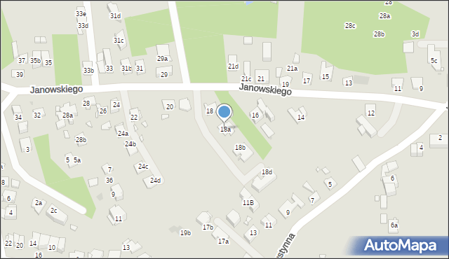 Kraków, Janowskiego Jana, 18a, mapa Krakowa