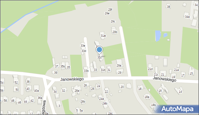 Kraków, Janowskiego Jana, 31c, mapa Krakowa