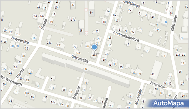 Kraków, Jasińskiego Jakuba, gen., 26a, mapa Krakowa