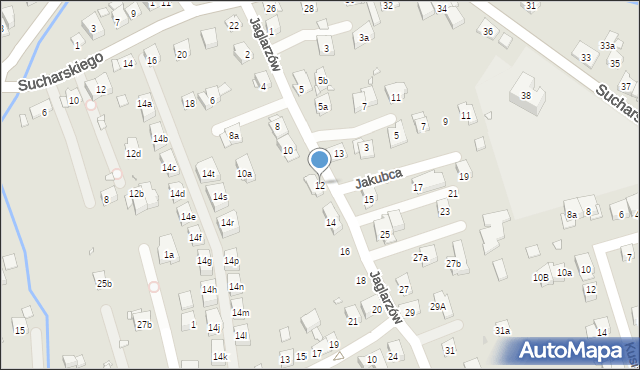 Kraków, Jaglarzów Michała i Stanisława, 12, mapa Krakowa