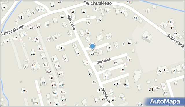 Kraków, Jaglarzów Michała i Stanisława, 13, mapa Krakowa