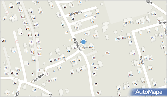 Kraków, Jaglarzów Michała i Stanisława, 29, mapa Krakowa