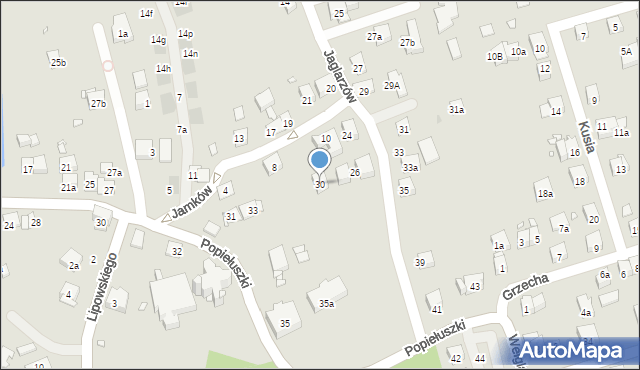 Kraków, Jaglarzów Michała i Stanisława, 30, mapa Krakowa