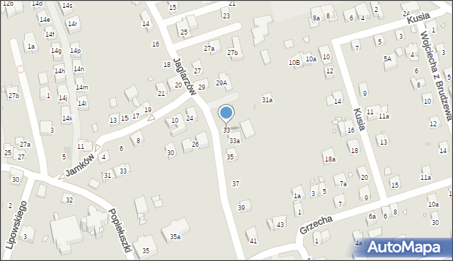 Kraków, Jaglarzów Michała i Stanisława, 33, mapa Krakowa