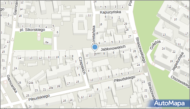 Kraków, Jabłonowskich, 10, mapa Krakowa