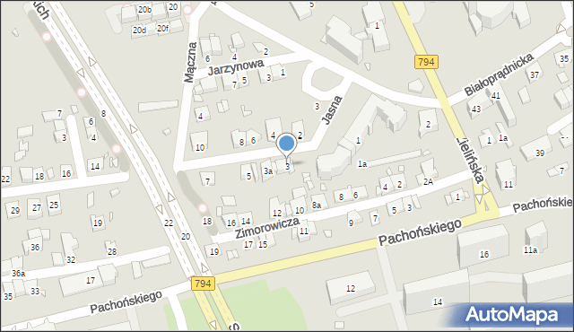 Kraków, Jasna, 3, mapa Krakowa