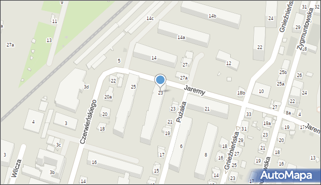 Kraków, Jaremy Marii, 23, mapa Krakowa