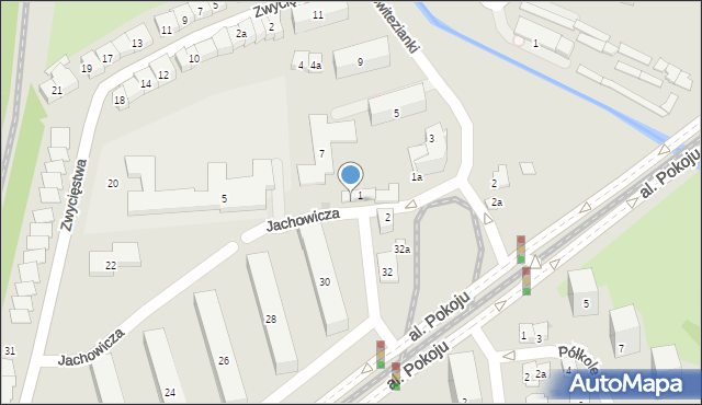 Kraków, Jachowicza Stanisława, 1c, mapa Krakowa