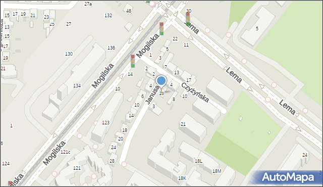 Kraków, Janusa Stefana, mjr. pil., 1b, mapa Krakowa