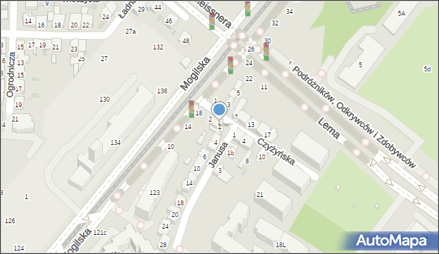 Kraków, Janusa Stefana, mjr. pil., 2, mapa Krakowa