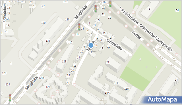 Kraków, Janusa Stefana, mjr. pil., 3, mapa Krakowa