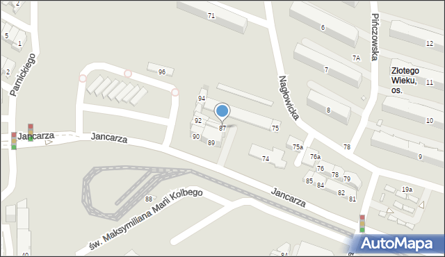 Kraków, Jancarza Kazimierza, ks., 87, mapa Krakowa