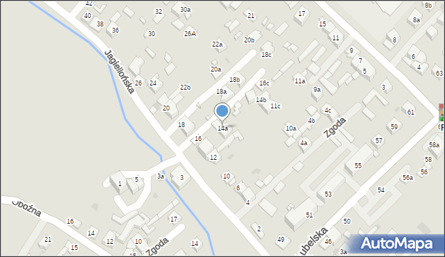 Kraśnik, Jagiellońska, 14a, mapa Kraśnik