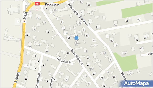 Kroczyce, Jana Pawła II, 17, mapa Kroczyce