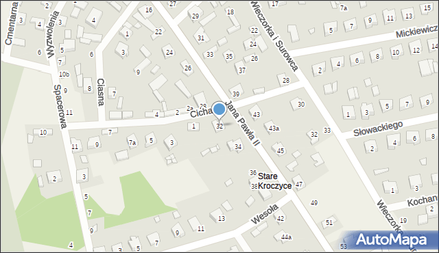 Kroczyce, Jana Pawła II, 32, mapa Kroczyce