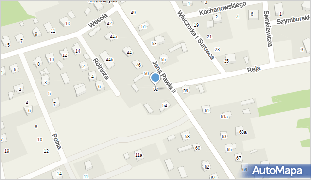 Kroczyce, Jana Pawła II, 52, mapa Kroczyce