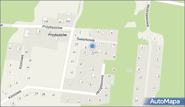 Kroczyce, Jarzębinowa, 11, mapa Kroczyce