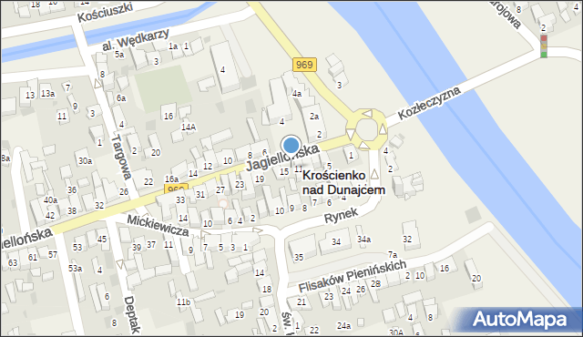 Krościenko nad Dunajcem, Jagiellońska, 13, mapa Krościenko nad Dunajcem
