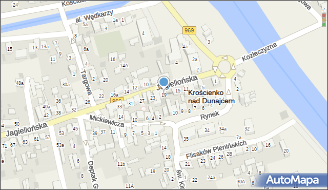 Krościenko nad Dunajcem, Jagiellońska, 19, mapa Krościenko nad Dunajcem