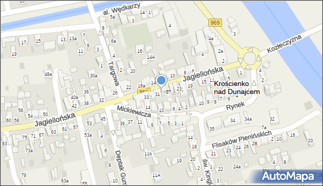 Krościenko nad Dunajcem, Jagiellońska, 29, mapa Krościenko nad Dunajcem