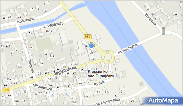 Krościenko nad Dunajcem, Jagiellońska, 2a, mapa Krościenko nad Dunajcem