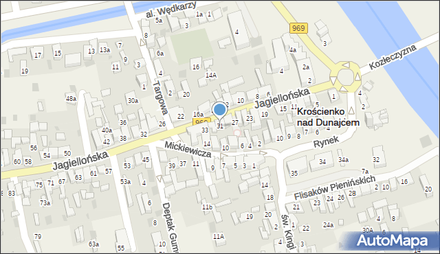 Krościenko nad Dunajcem, Jagiellońska, 31, mapa Krościenko nad Dunajcem