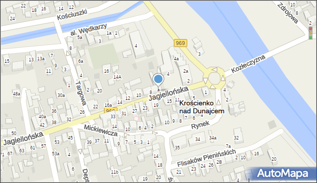 Krościenko nad Dunajcem, Jagiellońska, 6, mapa Krościenko nad Dunajcem