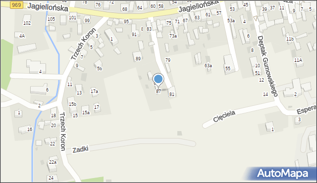 Krościenko nad Dunajcem, Jagiellońska, 87, mapa Krościenko nad Dunajcem
