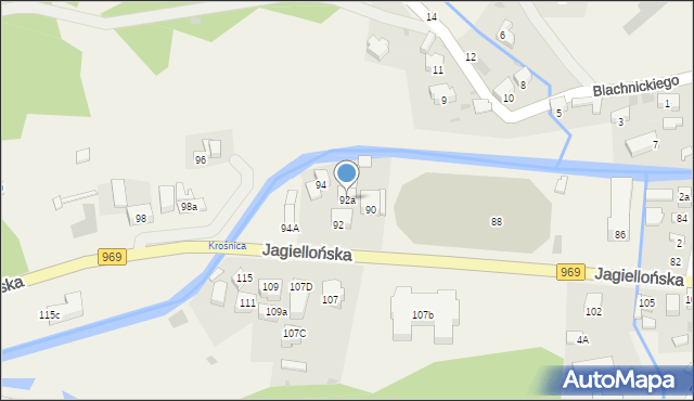 Krościenko nad Dunajcem, Jagiellońska, 92a, mapa Krościenko nad Dunajcem