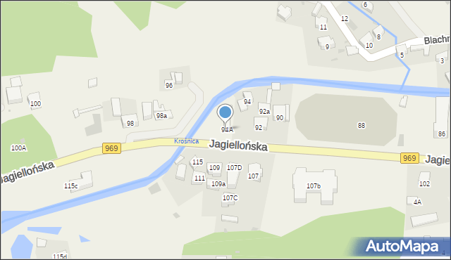 Krościenko nad Dunajcem, Jagiellońska, 94A, mapa Krościenko nad Dunajcem