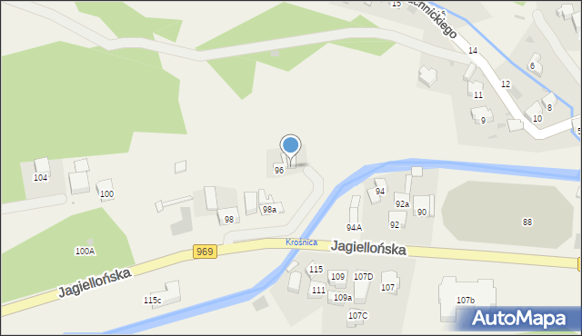 Krościenko nad Dunajcem, Jagiellońska, 96a, mapa Krościenko nad Dunajcem