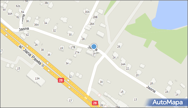 Krosno, Jasna, 17, mapa Krosna