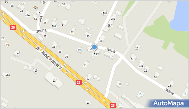 Krosno, Jasna, 17A, mapa Krosna